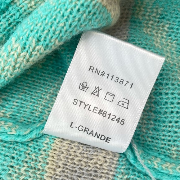 Aztec Tribal Print Mohair Blend Open Front Waterfall Knit Cardigan Sweater Large - Picture 8 of 15